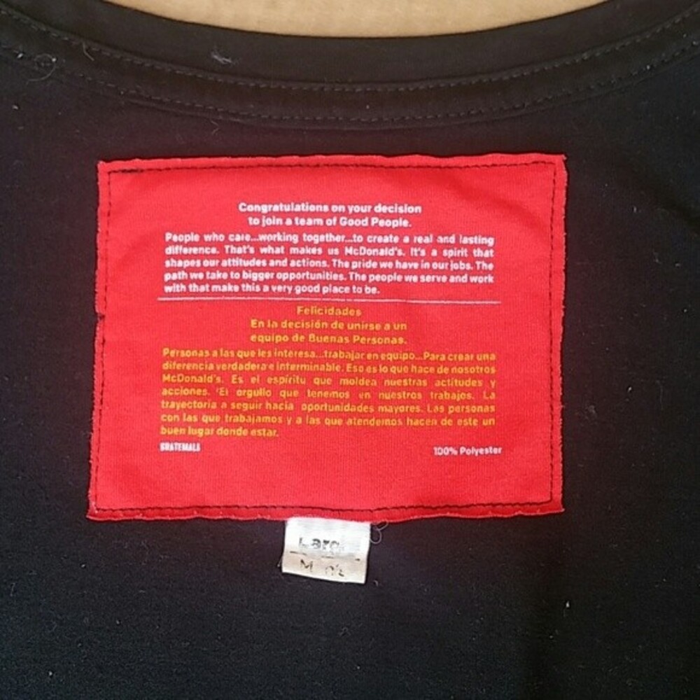 McDonald's I'm Lovin' It Employee Shirt Size Large - Picture 6 of 7